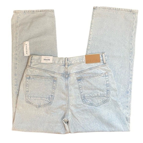 PacSun Baggy Straight Leg Jeans Light Indigo Blue Denim Mens Size 32x32 - Picture 6 of 14
